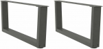 Kavos staliuko kojelės, V formos, 2 vnt., antracito spalvos, 70x(30-31,3) cm, plienas