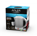 Virdulys Adler Travel AD1268 Standard Plastic Baltas 600 W 0.6 L