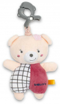Baby Mix Teddy Bear rožinis pliu&scaron;inis žaislas su žaisline ma&scaron;ina ir segtuku