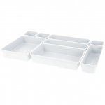 Storage Solutions Stalčių tvarkyklės - 8 vnt komplekte, balta spalva