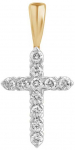 Geltono aukso kryželis su LAB deimantais Brasco 60595