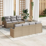 Sodo Sofų Rinkinys Smėlio 55 x 55 x 37 cm poliratanas