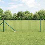 Tvora su stulpais Žalia 0,4 x 25 m Plienas ir PVC