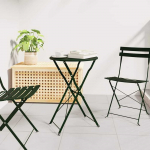 Bistro stalas Tamsiai žalia &Oslash; 50 x 71 cm Miltelinis plienas
