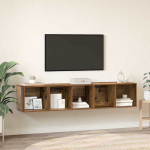 TV staliukas TV spintelės komplektas 2 pcs Senovinis medis Apdirbta mediena