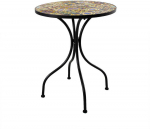 Home4You Stalas MOROCCO D60xH71cm, rėmas: metalinis, juodas, stalvir&scaron;is: spalvotas, su mozaikos motyvais
