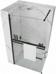 Walk-in du&scaron;o sienelė Rea Aero Evo su lentynėle/kabykla, Juodas matt, 110 cm