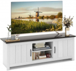 Bonideco Select TV staliukas 145x39,5x49,5cm., baltos/tamsiai rudos spalvos