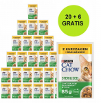 Purina Nestle Kačių Maistas - PURINA Cat Chow Sterilised vi&scaron;tiena & Eggplant in Sauce 26x85g