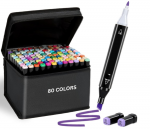 Dvigubi flomasteriai pie&scaron;imui 80 vnt. Happy people M-87