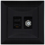 Duwi 33205 F + gn tipo antgalis su sriegiu. RJ-45 Juodasis laukas, 33205