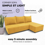 Meb & Podrez Kampinis i&scaron;skleidžiamas sofos-lova St Light, Podrez, geltona