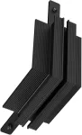 Užglaistomo magnetinės sistemos ZAMBELIS MAGNETIC 3MM bėgelio vertikalus kampinis sujungimas, juodas, TRIAC/DALI, 25135