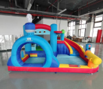 Promotions Pripučiamas batutas su vandens čiuožykla, 370x360x204 cm, įvairiaspalvis, PVC