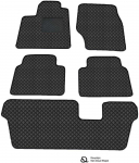 Eko odos kilimėliai QuiltyMats CHRYSLER PACIFICA 2003-2007m. (I, II ir III eilės) (Juoda / juodos siūlės)