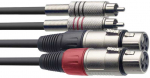 Audio kabelis Stagg STC1,5CMXF 2xXLR/f - 2xRCA, 1,5m