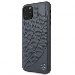 Dėklas Mercedes-Benz Apple iPhone 11 Pro Max Quilted Genuine Leather Mėlyna