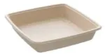 Multi BePulp kvadratinė dėklė 1400 ml, ilgis 230 x plotis 230 x auk&scaron;tis 45 mm, i&scaron; cukranendrių i&scaron;spaudų, be PFAS, natūrali, 6 pakuotės x 75 vnt./kartonas