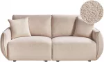 Beliani Dviejų vietų modulinė sofa MESNALI Boucl&eacute;, smėlio spalvos