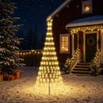 LED Kalėdų medis 250 cm 290 LED &Scaron;ilta balta Geležis Juoda