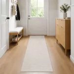 Kilimas Kreminė 80 x 400 cm 100% poliesteris 3 mm Plaunamas