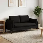 Dvita&scaron;kė sofa Juoda 188 x 81 x 89 cm Audinys
