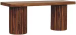 Artisan Furniture Astoria su reljefiniu fasadu mango medienos suoliukas