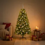 Dirbtinė Kalėdų eglutė su žaisliuku 120 cm 150 LED &Scaron;ilta balta