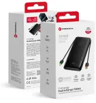 FORCELL F-ENERGY F20K6 Multicharge i&scaron;orinė baterija su įmontuotais Type C ir Lightning kabeliais PD QC3.0 3A 35W 20000 mAh juoda