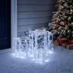 Ap&scaron;viesta Kalėdinė Dovana 3 vnt. 150 LED &Scaron;alta balta