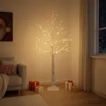 Beržinė Kalėdų eglutė Balta 22 x 22 x 120 cm Plastmasė 174 LED