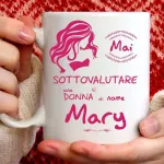 Juokingas puodelis "mary" &ndash; tinkamas pusryčiams, arbatai, kavai, kapučino &ndash; personalizuotas puodelis: niekada neįvertinkite moters i&scaron; Namemary &ndash; taip pat kaip originali ir juokinga dovana