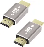 Qianrenon 8k Hdmi jungtis i&scaron; tėvi&scaron;ko į tėvi&scaron;ką prailginimo adapteris Hdmi 2.1 tėvi&scaron;ka A Hd jungtis palaiko 8k@60hz/4k@120hz Hdr, skirtas Hdtv projektoriui ne&scaron;iojamam kompiuteriui Pc 2 vnt.