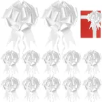 100 baltų dovanų kaspinų rinkinys, 11 cm kaspinai automobiliui, vestuvių antenų kaspinai, dekoratyvinis kaspinas automobiliui, papuo&scaron;alams, dovanų pakavimui, "pasidaryk pats", vestuvėms, vakarėliams, gimtadieniui