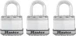 Master Lock spynos, laminuoto plieno, 3 vnt. komplektas