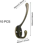 Quozuo 15 dvigubų sieninių kabliukų ir 10 gooseneck kabliukų su varžtais paltams, vonios kambariui, virtuvei, retro