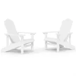Sodo Adirondack kėdės, 2vnt., baltos spalvos, HDPE