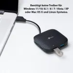 Tp-link Uh400 Usb 3.0 &scaron;akotuvas, 4 prievadai, 5 Gbps