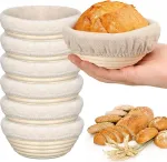 Duonos rauginimo krep&scaron;elių rinkinys i&scaron; 6 banneton krep&scaron;elių, te&scaron;los fermentacijos padėklas, apvalūs rauginimo krep&scaron;eliai, rankų darbo rotango krep&scaron;eliai, artisan sourdough duonos gaminimo rinkinys