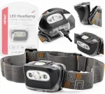 Amio Led 3w galvos žibintas su 1200ma akumuliatoriumi, įkraunamas per Usb, 180 liumenų, atstumas 130m