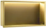 REA įleidžiama vonios kambario lentyna su LED, 30x60 cm, Brushed auksinis