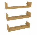 Pakabinamų lentynų komplektas Marand, 60x13,8 cm, 3 vnt., rudas