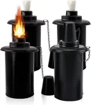Chulovs žibintuvėlio talpykla, bambukinio deglo papildymo talpykla, pakaitinis citronelių deglas, kuro kanistras su dagčiais ir dangteliais, lauko terasos deglas, 355 ml (4 vnt.)