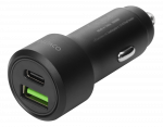 Automobilinis USB kroviklis DELTACO 1x USB-C, PD 18 W, 1x USB-A, 18 W, 36W, metalinis / USBC-CAR122
