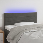 Galvūgalis su LED, tamsiai pilkas, 80x5x78/88cm, aksomas
