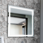 Mirrorsled Skaidrus veidrodis su LED priekiniu ap&scaron;vietimu 700x700 (30mm) + mygtuku