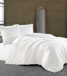 Riposo Premium satino medvilnės patalynės komplektas Baltas 200x220 cm