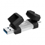 &bdquo;Silicon Power Dual USB Drive&ldquo; | Mobilus C51 | 256 GB | USB Type-A ir USB Type-C | Sidabras