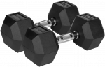 Gumuoti ketaus hanteliai HEX 2x12.5kg REBEL ACTIVE