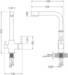 Granitinė virtuvinė plautuvė Mexen Vito su mai&scaron;ytuvu ir sifonu, Juodas+Gold